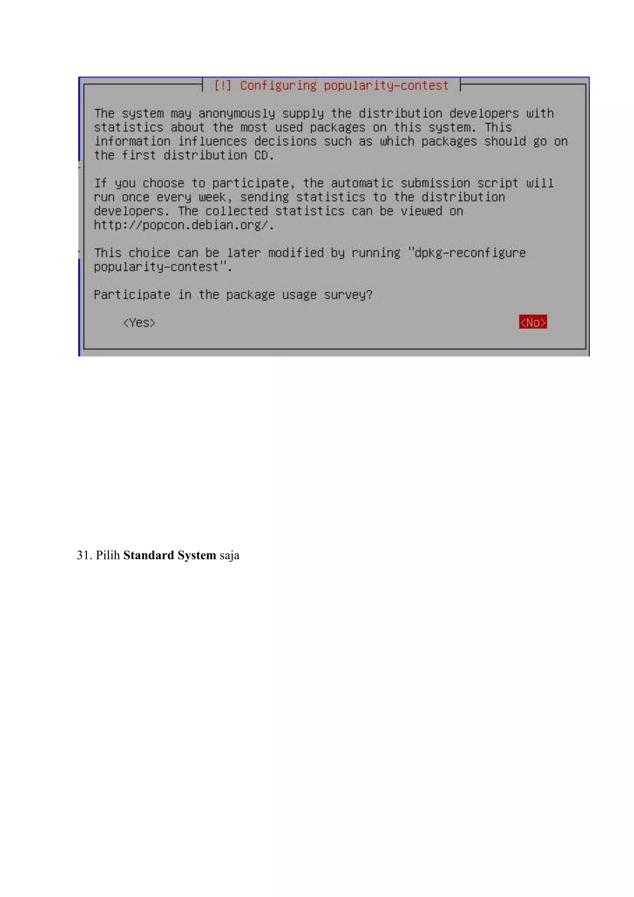 31. Pilih Standard System saja
 
