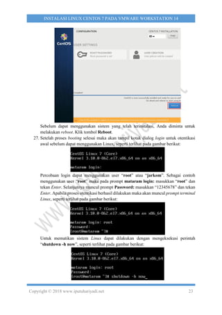 Instalasi Linux CentOS 7 pada VMWare Workstation 14 | PDF