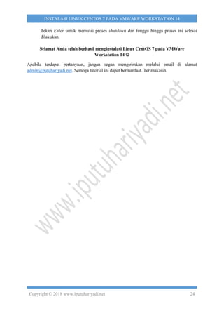 Instalasi Linux CentOS 7 pada VMWare Workstation 14 | PDF