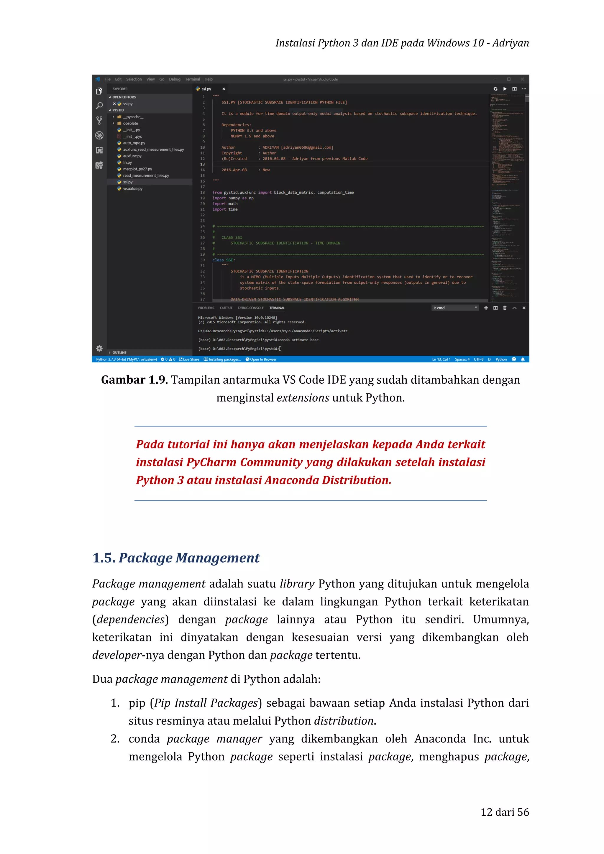 Instalasi python 3 dan ide atau anaconda distribution pada windows 10 | PDF