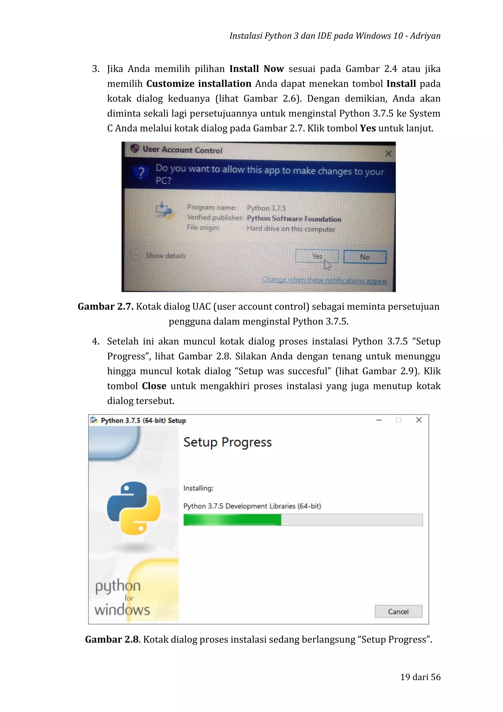 Instalasi python 3 dan ide atau anaconda distribution pada windows 10 | PDF