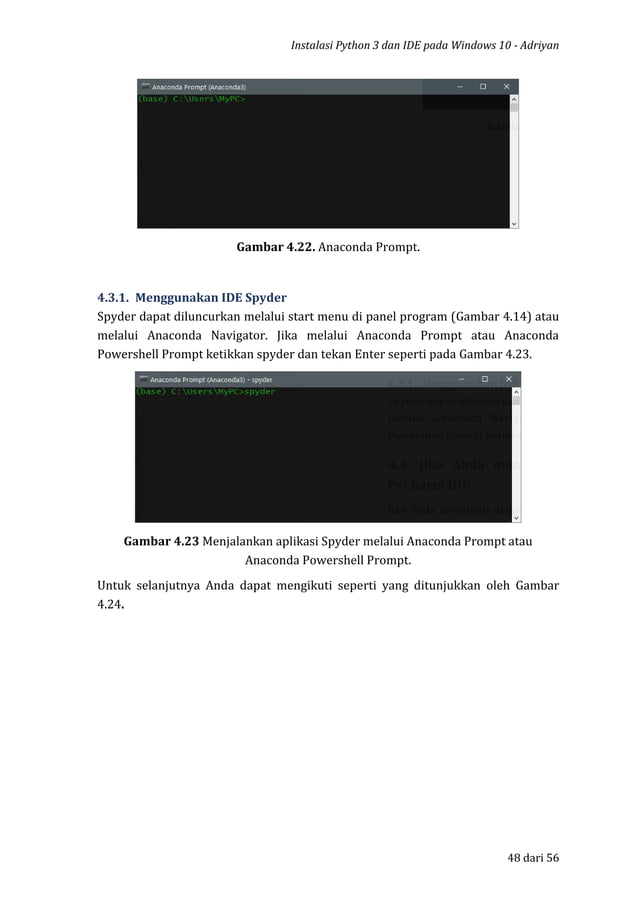 Instalasi python 3 dan ide atau anaconda distribution pada windows 10 | PDF