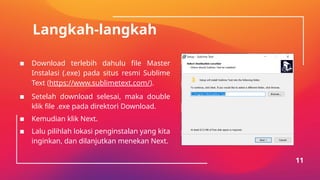 Instalasi Sublime Text pada sistem operasi windows.pptx