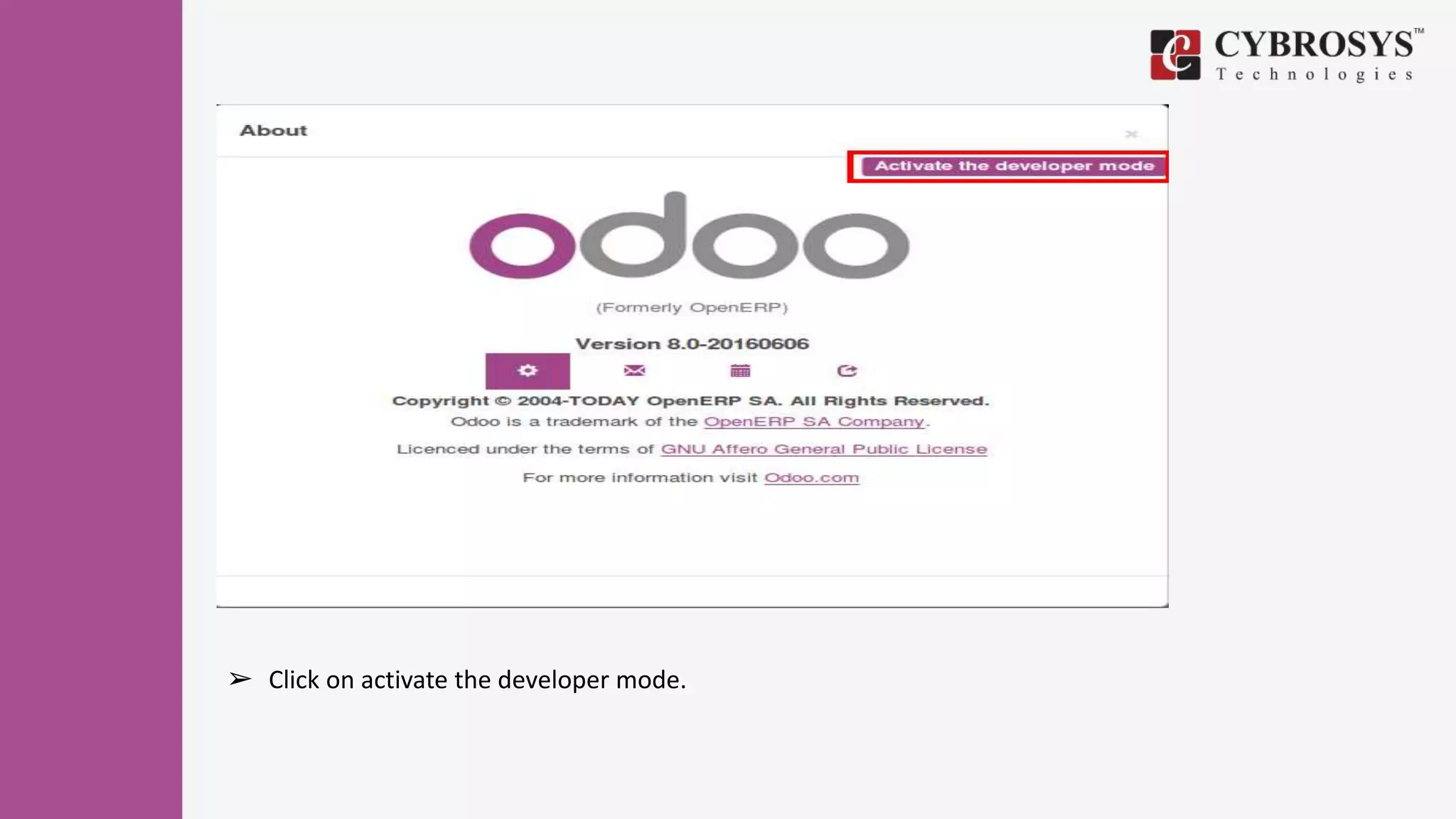 ➢ Click on activate the developer mode.
 