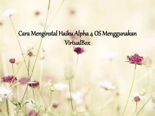 Cara Menginstal HaikuAlpha 4 OS Menggunakan
VirtualBox
 