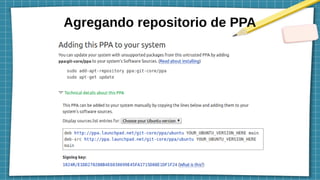 Agregando repositorio de PPA
 