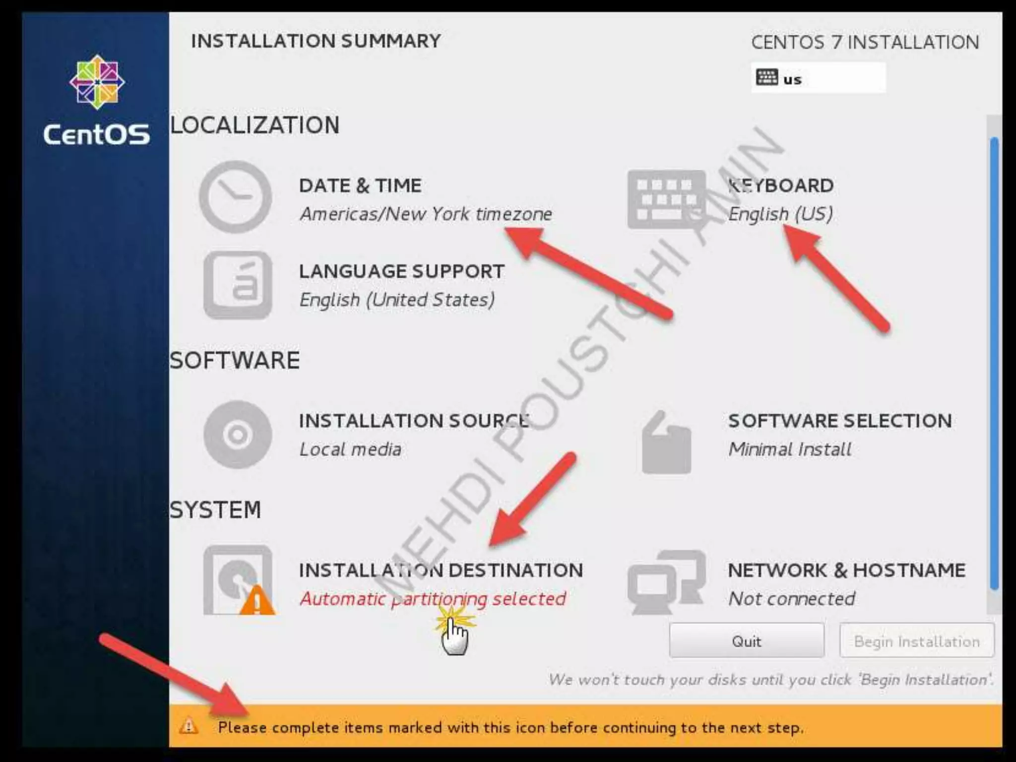Install Linux CentOS 7.0