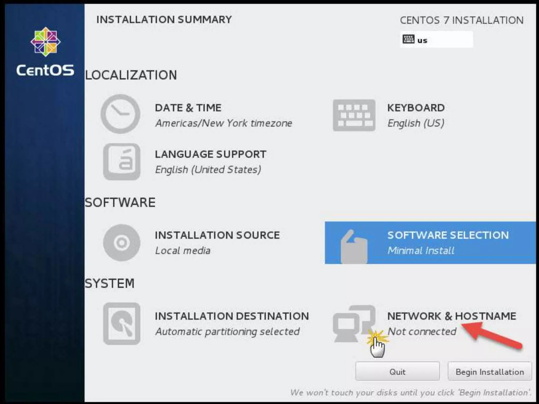 Install Linux CentOS 7.0