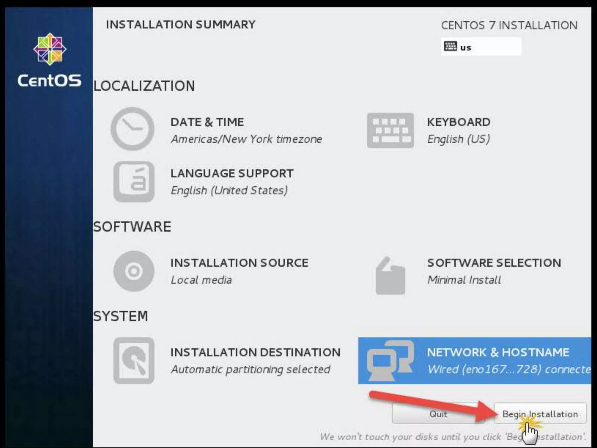 Install Linux CentOS 7.0