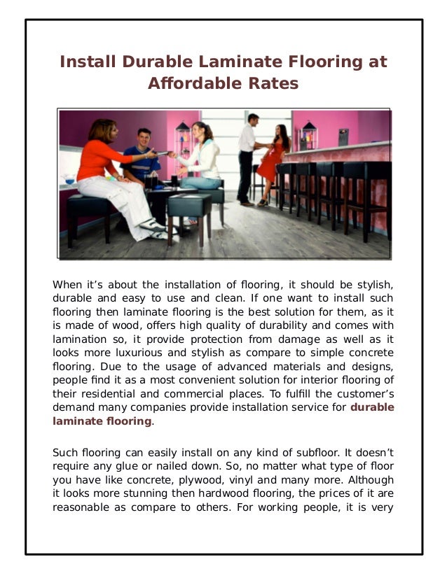Install Durable Laminate Flooring At Affordable Rates