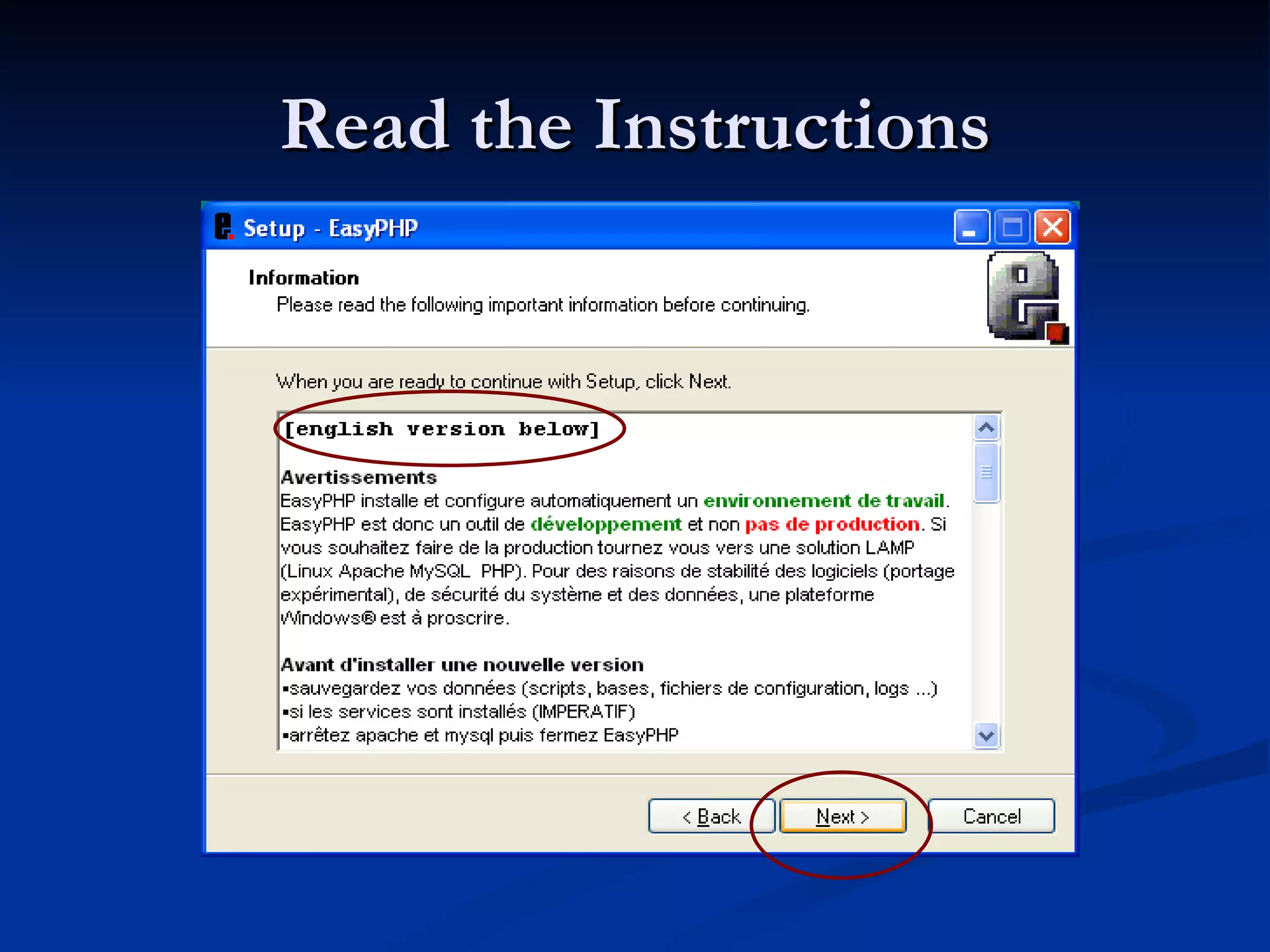 Read the Instructions 