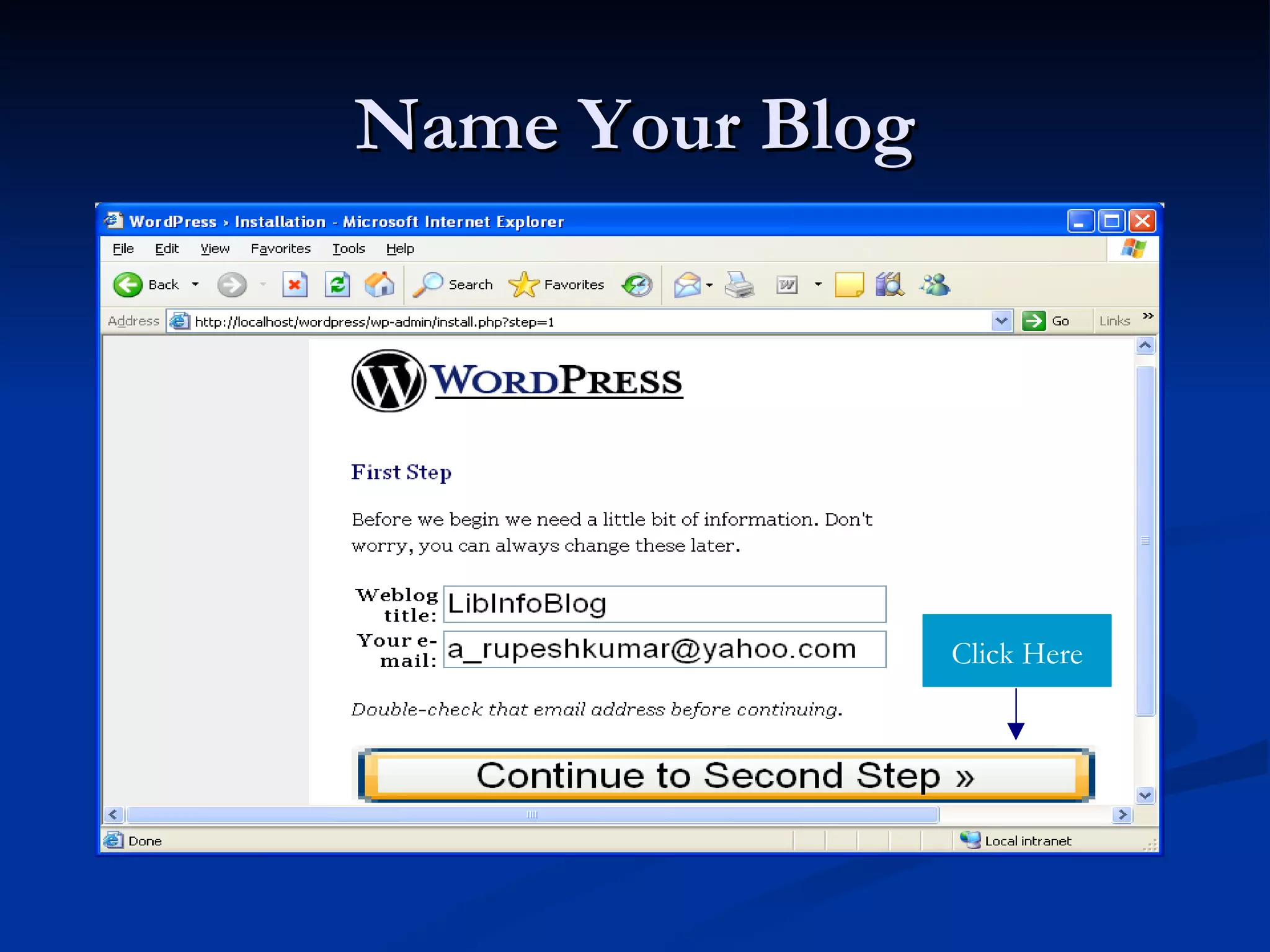 Name Your Blog Click Here 