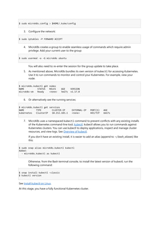 Install a micro k8s single node cluster of kubernetes on windows 10 | PDF