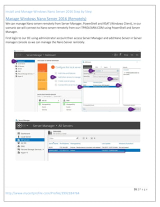 Install and manage windows nano server 2016 step by step | PDF