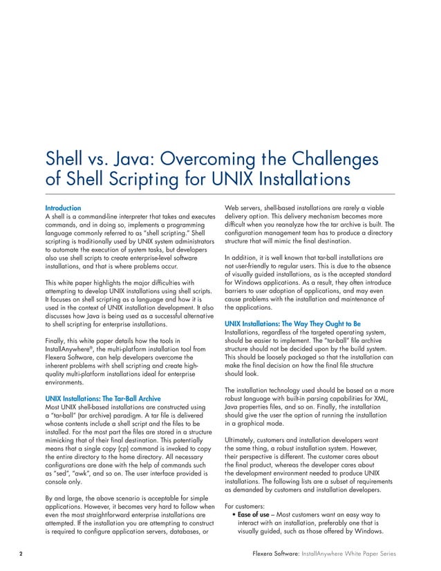 Shell vs. Java: Overcoming the Challenges of Shell Scripting for UNIX ...