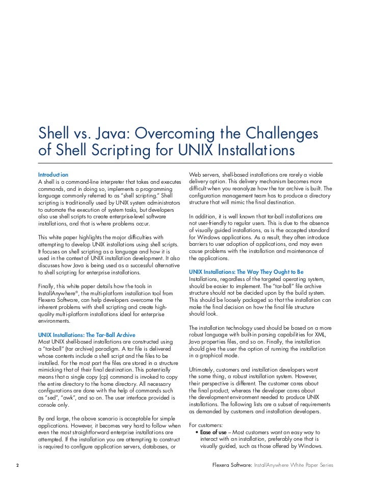 Shell vs. Java the Challenges of Shell Scripting for UNIX…