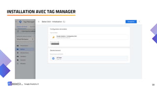 INSTALLATION AVEC TAG MANAGER
18
Google Analytics 4
 