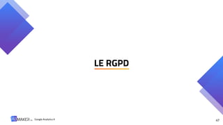 47
Google Analytics 4
LE RGPD
 