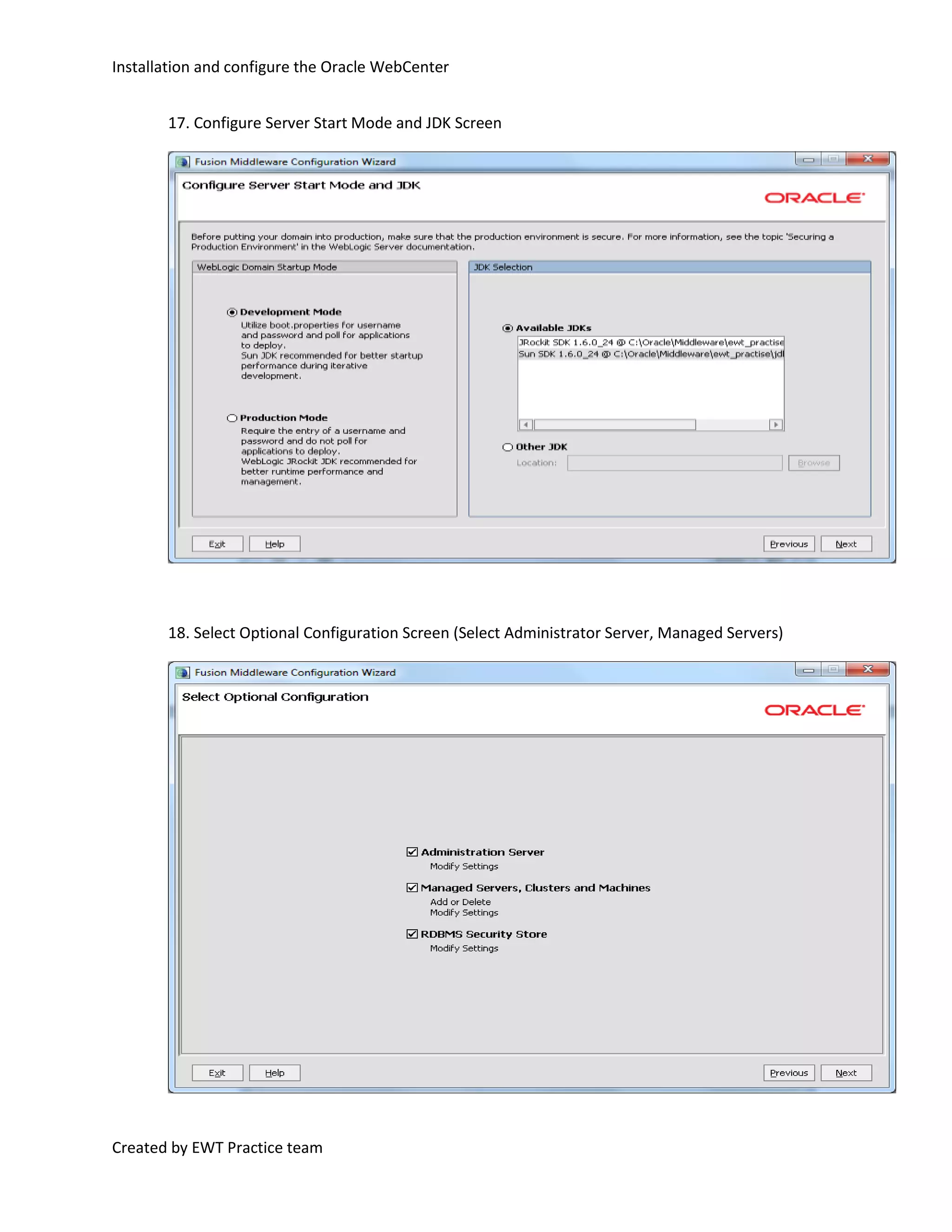 Installation and configure the oracle webcenter | PDF