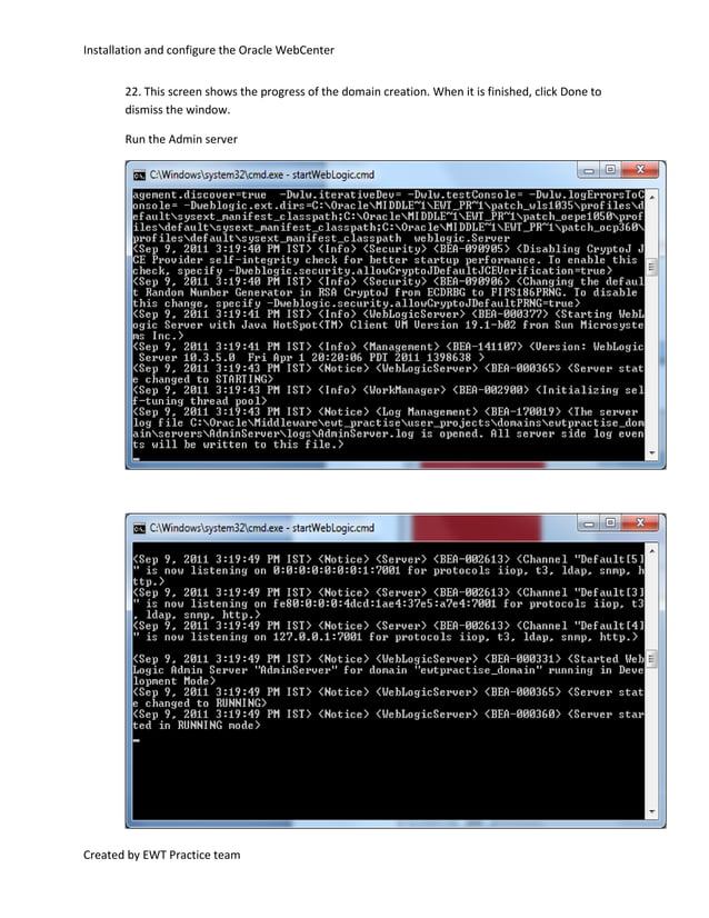 Installation and configure the oracle webcenter | PDF