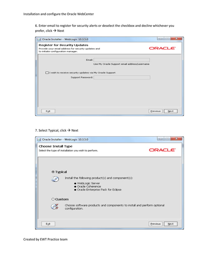 Installation and configure the oracle webcenter | PDF