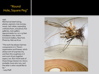 “Moor,” details"I asked my friends to give me materials to put into the rope. A lot of people gave me materials from friends who had passed away. Giving them to me to put into the rope is like giving them another life, another form. I wonder whether the viewer can uncover these stories through their experience of the object, whether these stories are somehow held in the material." - Janine Antoni"Moor" rope sculpture by Janine Antoni | PBSrope sculpture