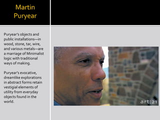 Judy PfaffA pioneer of installation art in the 1970s, Pfaff synthesizes sculpture, painting, and architecture into dynamic environments in which space seems to expand and collapse, fluctuating between the two- and three-dimensional. Pfaff’s site-specific installations pierce through walls and careen through the air, achieving lightness and explosive energy. Pfaff’s work is a complex ordering of visual information composed of steel, fiberglass, and plaster as well as salvaged signage and natural elements such as tree roots. 