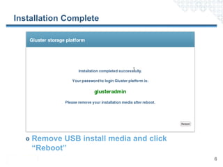 How to Install Gluster Storage Platform | PDF