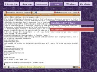 24FonctionnementIntroductionHistoriqueLinuxWindowsConclusionInstallation de PHP (suite)Installer PHP