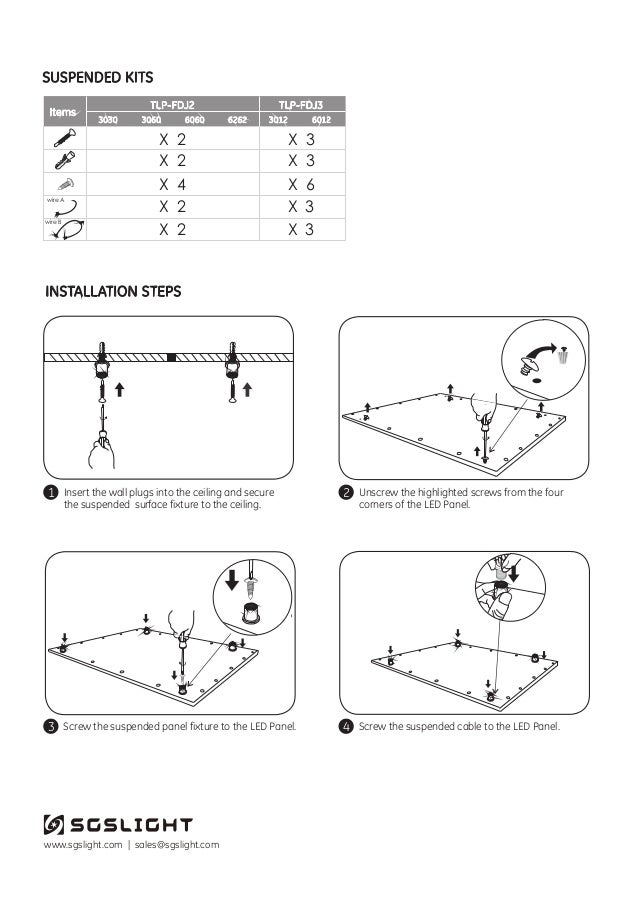 Led Panel Light Suspended Installation Guide