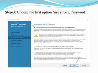 Step-3: Choose the first option ‘use strong Password’
 