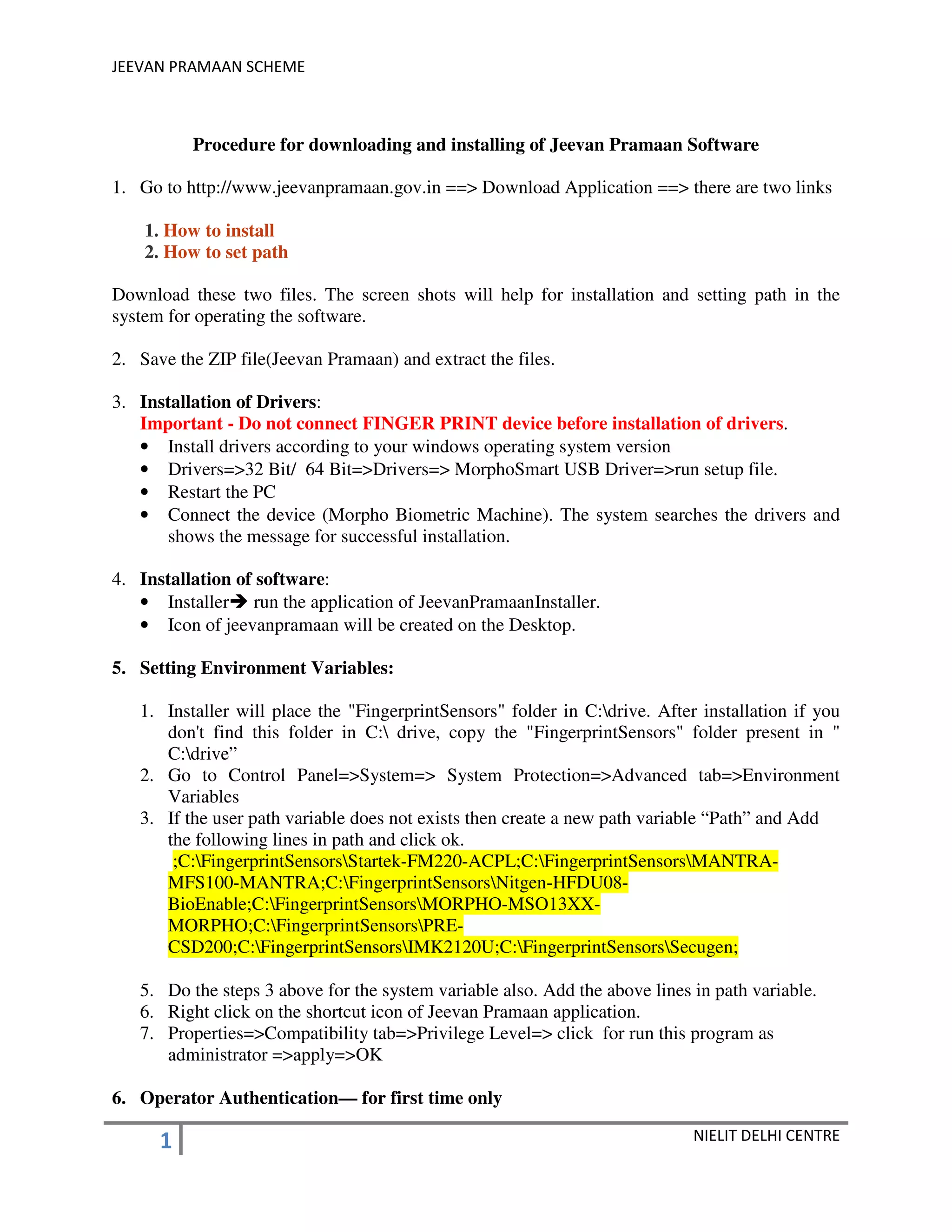 Installation guide jeevan pramaan PDF Installation guide jeevan pramaan PDF
