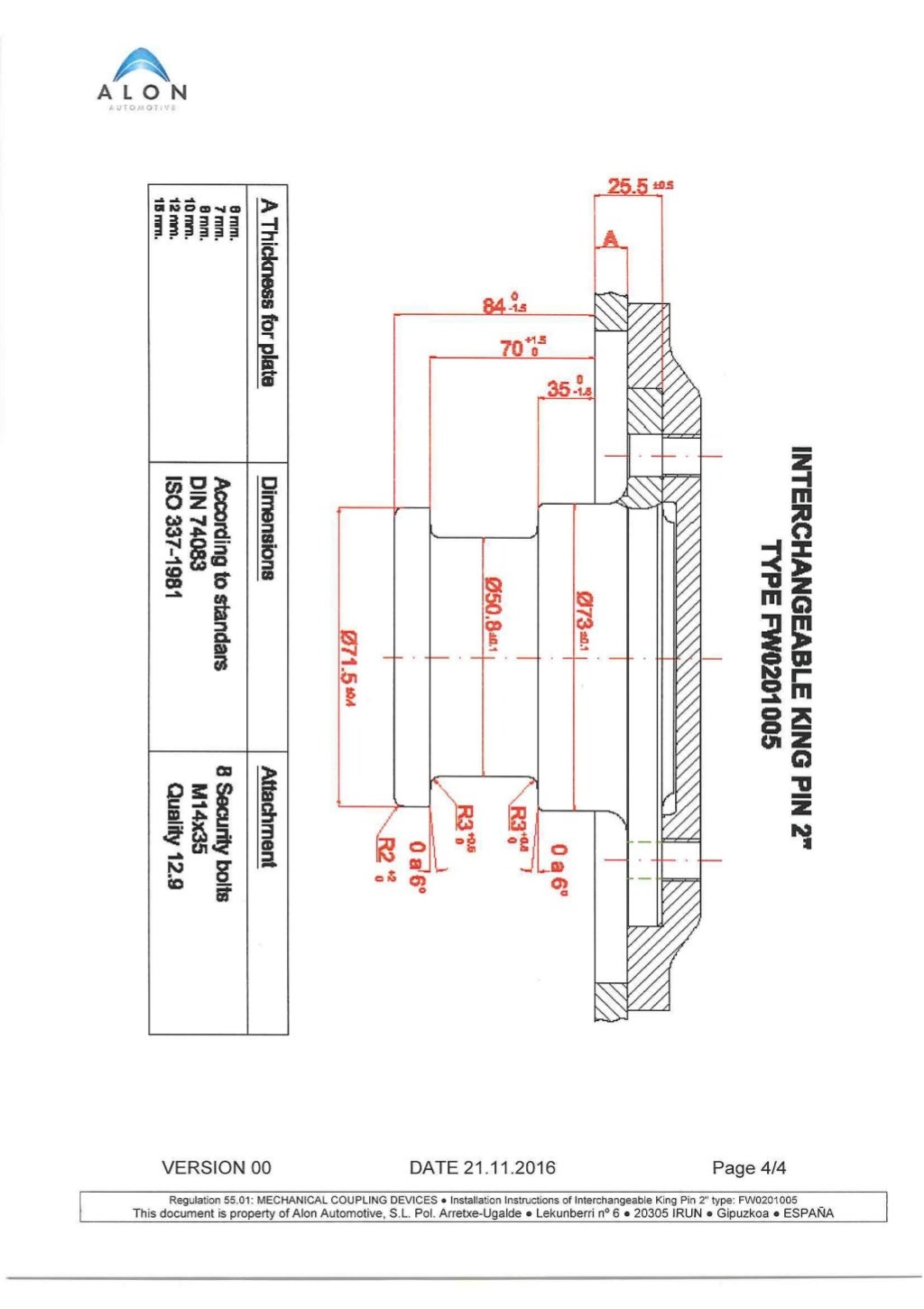 [INSTALLATION INSTRUCTIONS] Interchangeable King Pin 2" FW0201005