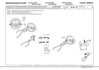 Installation Instructions Tachometerwith Counter Drehzahlmessermit Zaehler