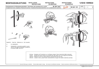Installation Instructions Tachometerwith Counter Drehzahlmessermit Zaehler