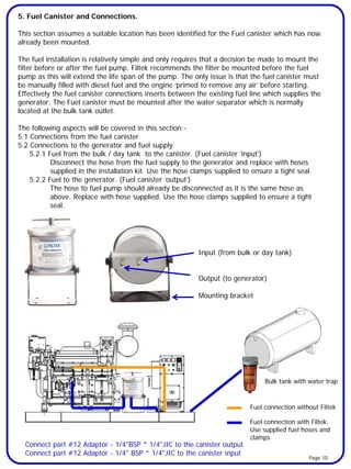 BYPASS OIL FILTER - installation manual | PDF