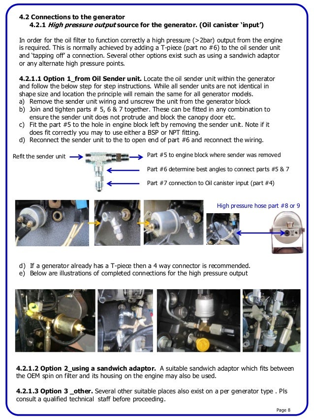 BYPASS OIL FILTER installation manual