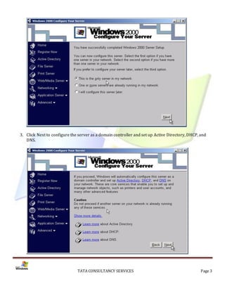 Installation of Active Directory on Windows 2000 Server | PDF