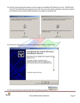 Installation of Active Directory on Windows Server 2003 Server | PDF