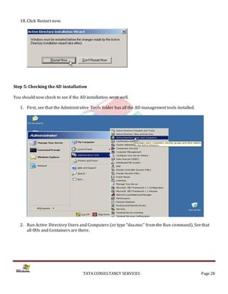 Installation of Active Directory on Windows Server 2003 Server | PDF