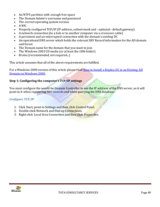 Installation of Active Directory on Windows Server 2003 Server | PDF