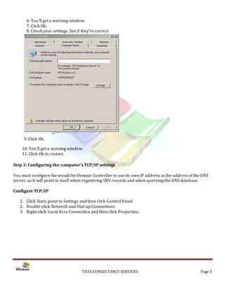 Installation of Active Directory on Windows Server 2003 Server | PDF