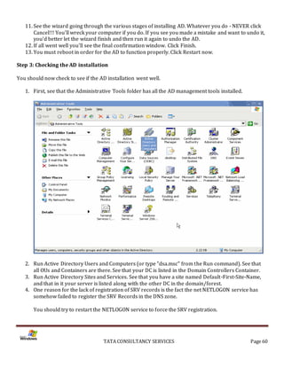 Installation of Active Directory on Windows Server 2003 Server | PDF