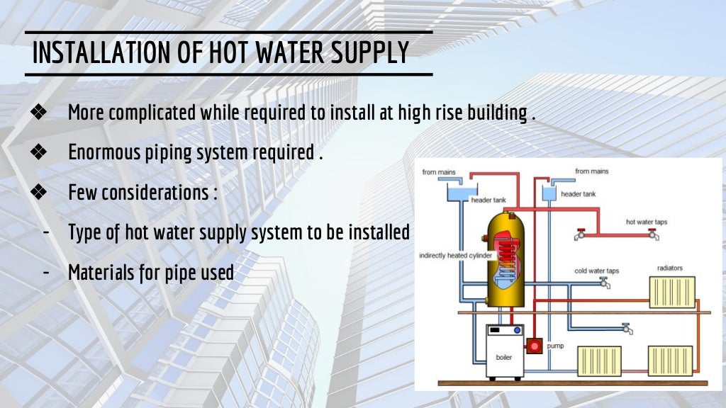 BS 1 Installation of hot water supply for hotel
