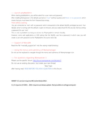 Installation of wampserver | DOCX