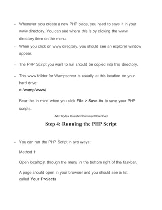 Installation of wampserver | DOCX