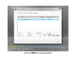 Click on NEW to create partition
 