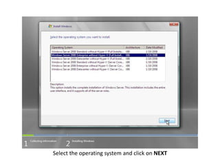 Select the operating system and click on NEXT
 