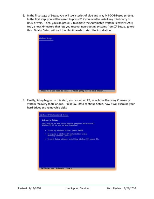 Installation of windows xp | PDF