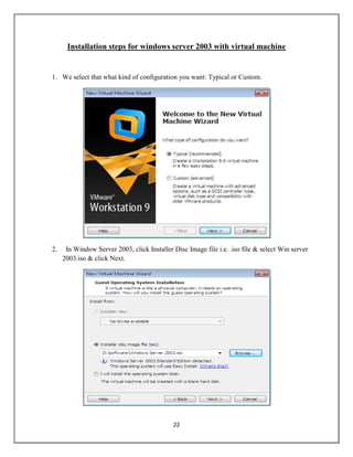 Installation steps about window server 2003 and windows XP in ...